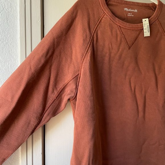 Madewell Garment-Dyed Crewneck Sweatshirt Burnt Umber - Picture 5 of 11
